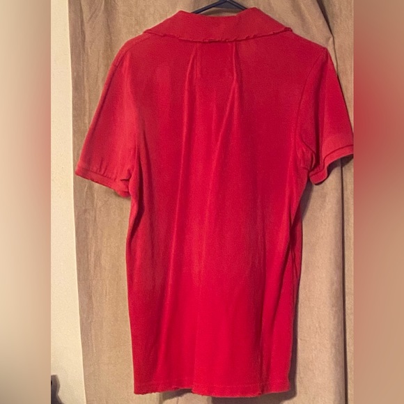 Abercrombie & Fitch Red Distressed Muscle Polo Shirt Size Large - Picture 2 of 6
